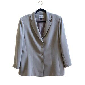 Le Suit Womens Tan Polyester Blazer Jacket Size 18